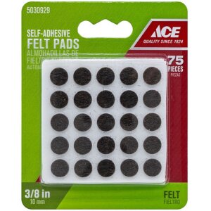 ACE Self Adhesive Brown Round Felt Protective Pad 3/8 inch 75 Ct