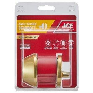 Ace Solid Polished Brass Keyed Alike Single Cylinder Deadbolt