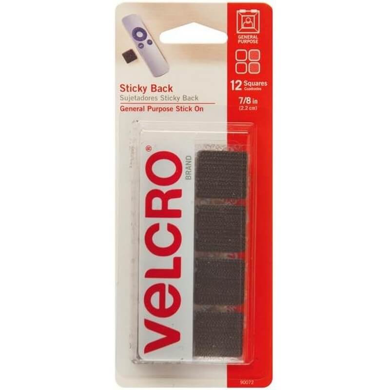 VELCRO Sticky Back Black Nylon Fasteners 7/8” 12 pk