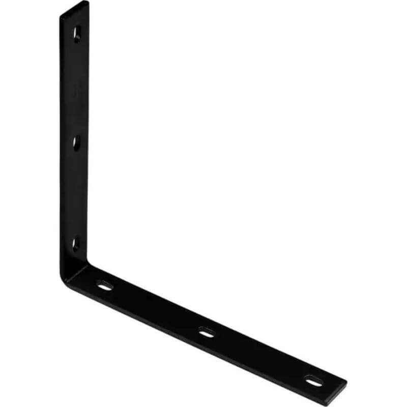 National Hardware Black Steel Heavy-Duty Corner Brace 12-1/4”x1-1/2”x1/4”