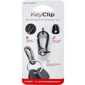 KeySmart KeyClip Stainless Steel Silver Carabiner Key Chain