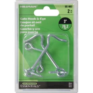 Hillman Zinc-Plated Gate Hooks & Eyes 3” 2 pk