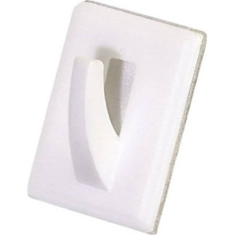 Hillman White Plastic Large Adhesive Utility Hooks 2”x2” 2 pk