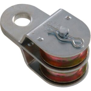 Hillman Zinc-Plated Double Sheave Fixed Eye Pulley 1-1/2”