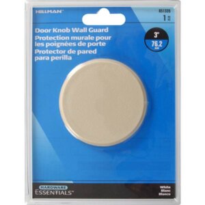 Hillman White & Gold Cupboard Door Knob Wall Guard 3”