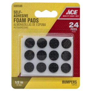 Ace Round Foam Self-Adhesive Anti-Skid Pads 1/2” 24 pk