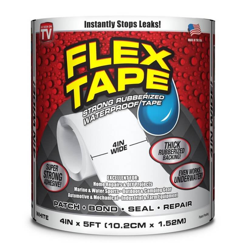 Flex Tape White Waterproof Rubberized Sealant Tape 4”x5’