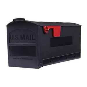 Gibraltar Patriot Series Black Plastic Post Mount Mailbox