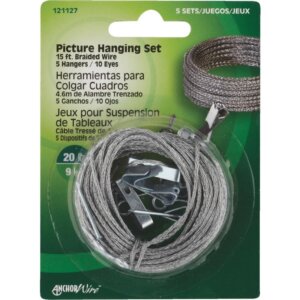 Hillman AnchorWire Steel-Plated Picture Hanging Set 20 lb 5 pk