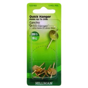 Hillman Brass-Plated EZ Picture Hanger 20 lb 5 pk
