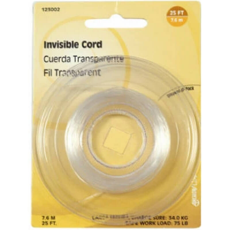 Hillman Invisible Nylon Picture Hanging Cord 25’ 15 lb