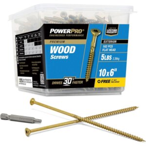 Hillman Power Pro Self-Drilling Bronze Ceramic Coated Exterior Wood Screws #10x6” 5 lb