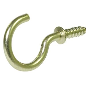 Hillman Solid Brass Cup Hooks 1” 5 pk