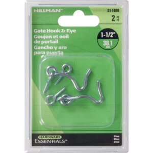 Hillman Zinc-Plated Gate Hook & Eye 1-1/2” 2 pk