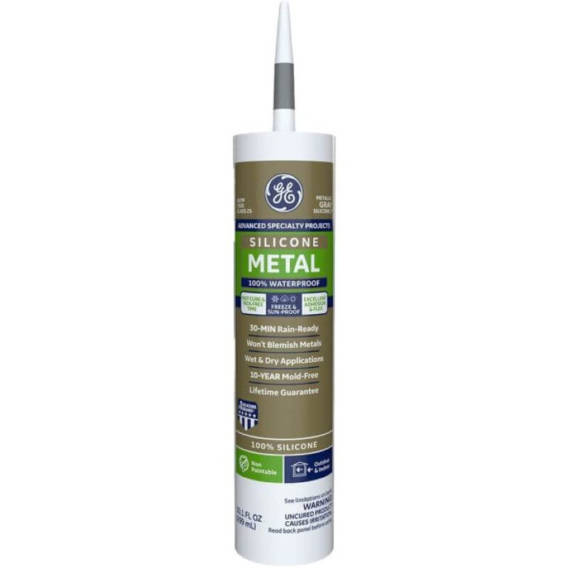 GE Advanced Gray Silicone Metal Gutter Sealant 9.8 oz