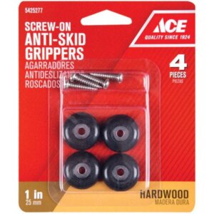 Ace Round Plastic Heavy Duty Anti-Skid Pads 1” 4 pk