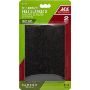 Ace Rectangular Brown Felt Self-Adhesive Protective Pad 4-1/2”x6” 2 pk