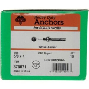 Hillman Steel Strike Anchors 5/8”x4” 10 pk